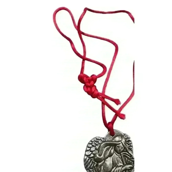 Angel on Red Cord-can be hung on car mirror or use as a necklace - Picture 3 of 4